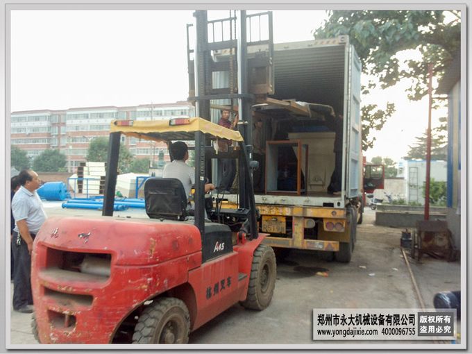 出口馬來西亞干粉砂漿成套設備裝車發貨