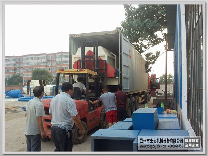 出口馬來西亞干粉砂漿成套設備裝車發貨